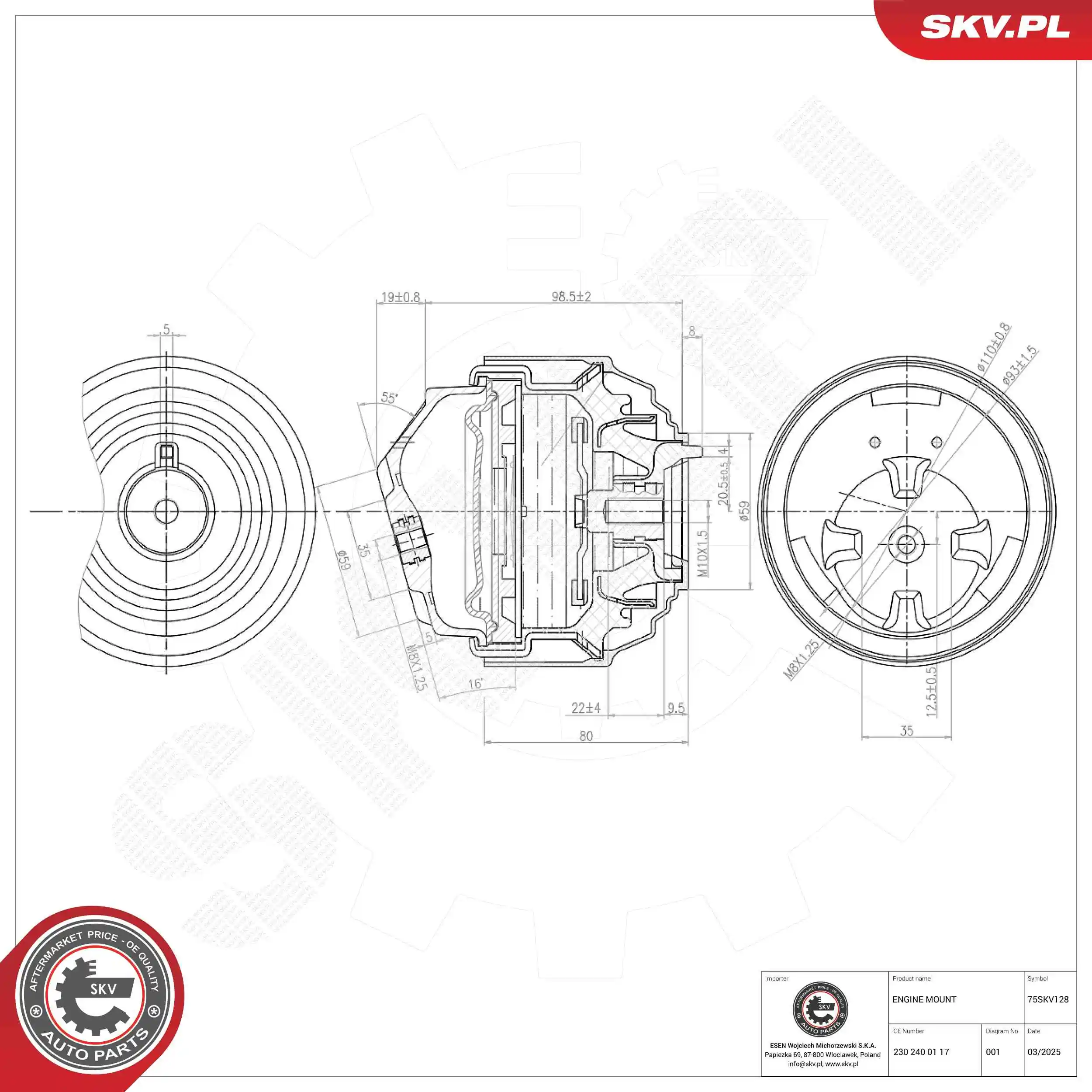 Mounting, engine